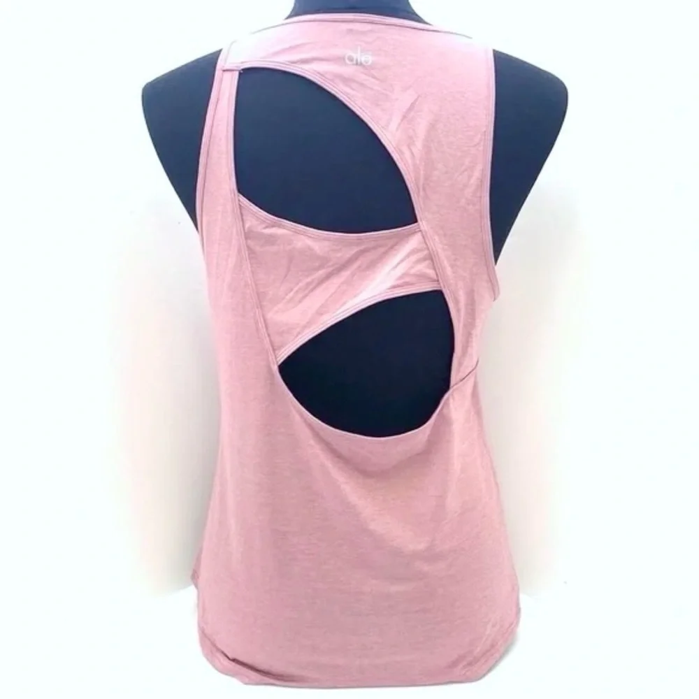 Alo Yoga Dalia Tank - Plum Heather - S - Picture 2 of 11